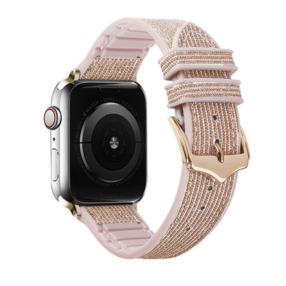 Leather Silicone Blingy Apple Watch Strap