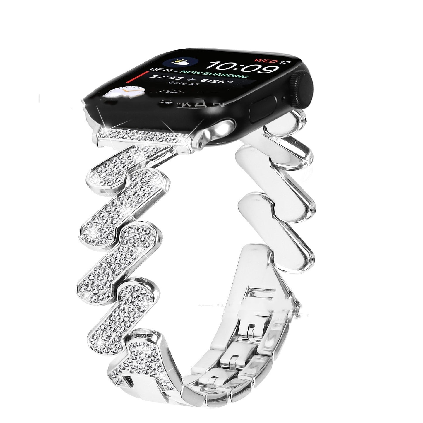 7-word Diamond-embedded Apple Watch Strap