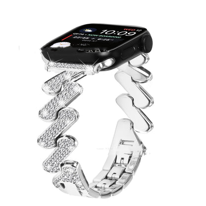 7-word Diamond-embedded Apple Watch Strap