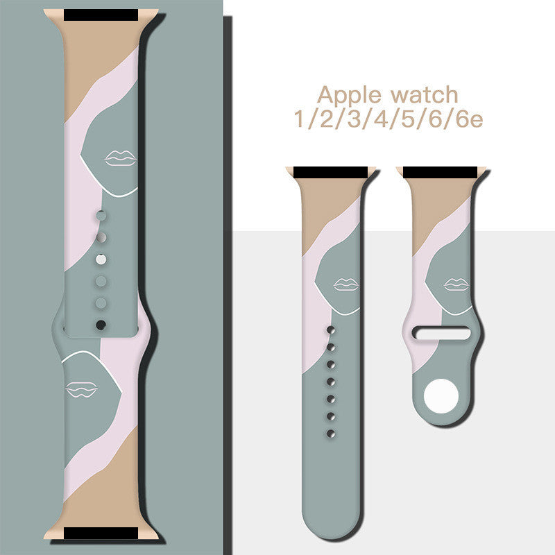Printed Silicone Apple Watch Strap