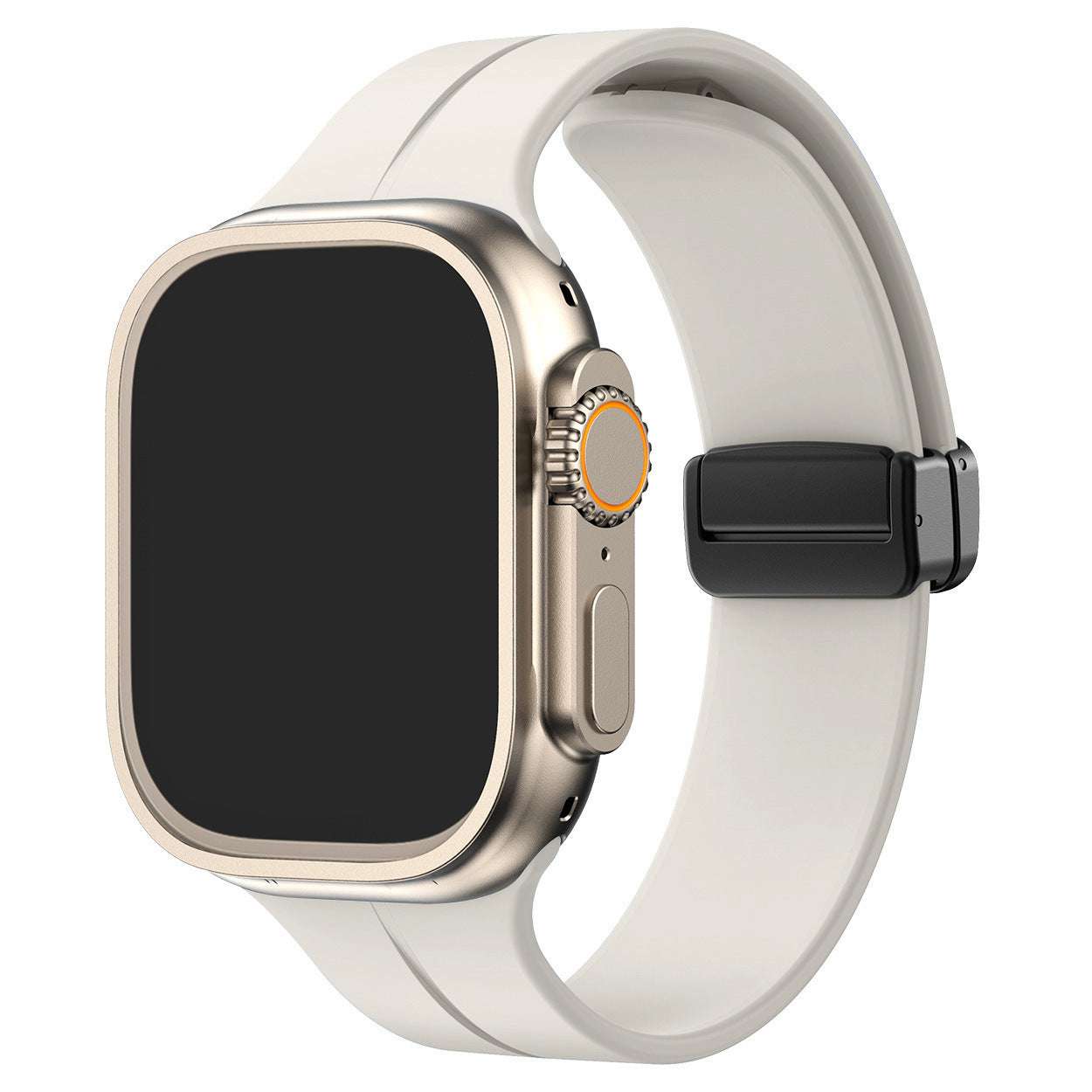 Magnetic Folding Buckle Silicone Apple Watch Strap