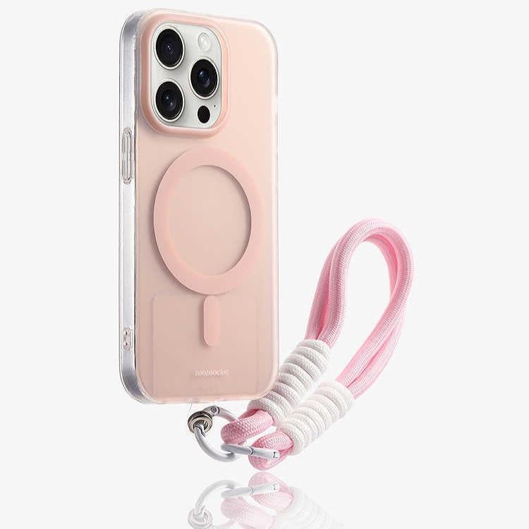 Frosted Magnetic Drop-resistant Apple iPhone Case With Lanyard