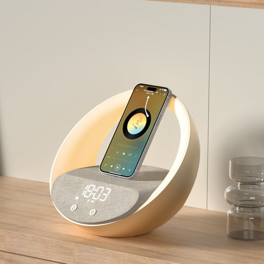 Wake-Up Light with Wireless Charger & Speaker
