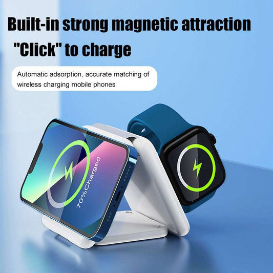 3 in 1 Folding Magnetic Suction Wireless Charger