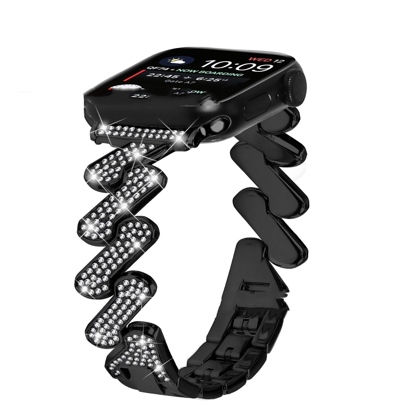 7-word Diamond-embedded Apple Watch Strap