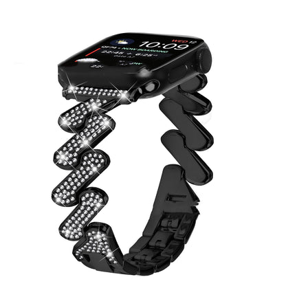 7-word Diamond-embedded Apple Watch Strap