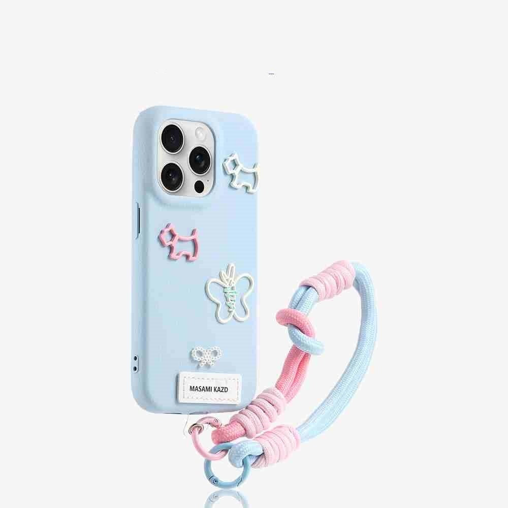 Faux Leather Drop-resistant iPhone Case With Lanyard