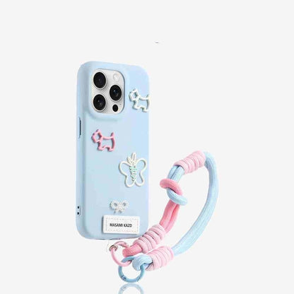 Faux Leather Drop-resistant iPhone Case With Lanyard