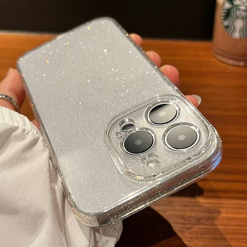 Transparent Glitter Apple iPhone Case