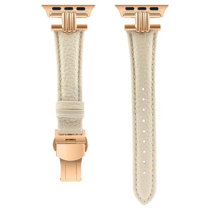 Three Vertical Head Metal Butterfly Buckle Apple Watch Strap