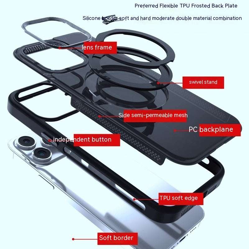 CASYFiE Rotating Bracket Magnetic Suction iPhone Case