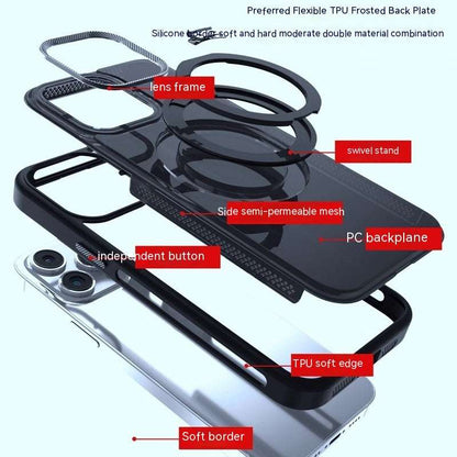 CASYFiE Rotating Bracket Magnetic Suction iPhone Case