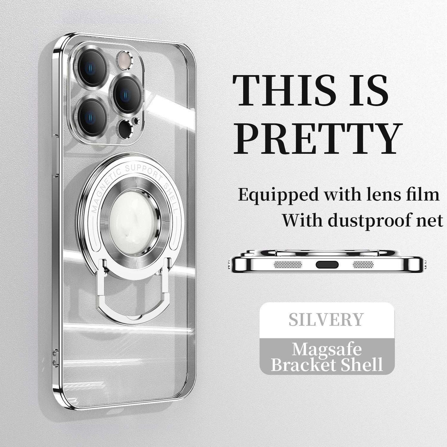 Electroplated Magnetic One Piece Bracket iPhone Case