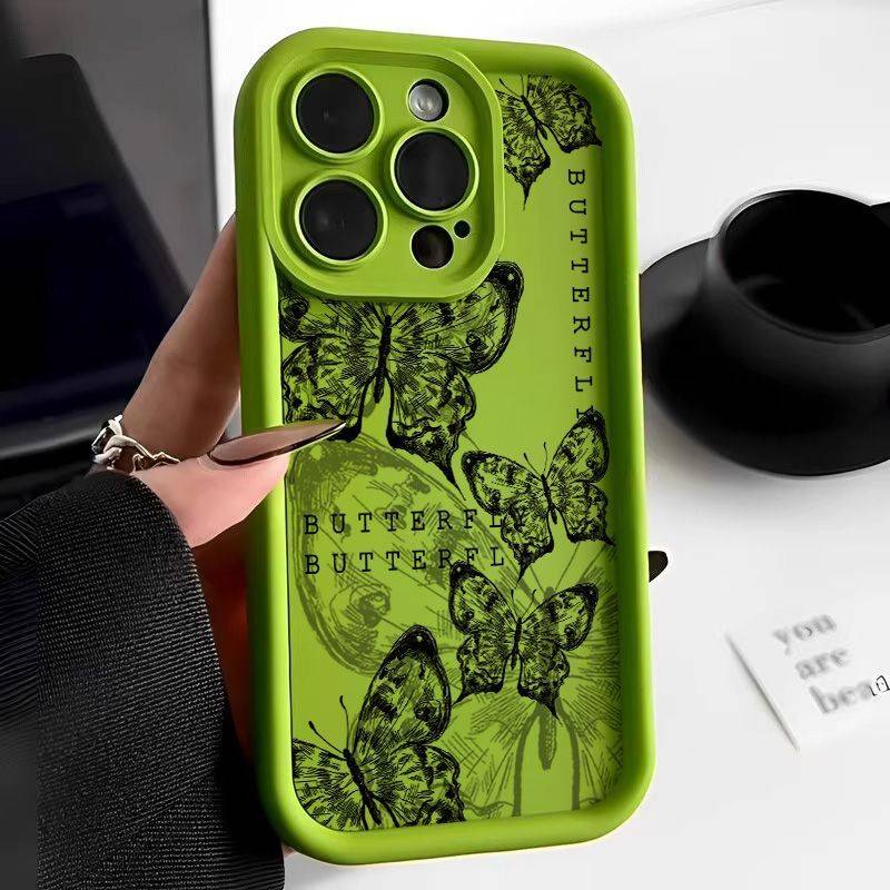 Retro Butterfly Print Drop-resistant iPhone Case