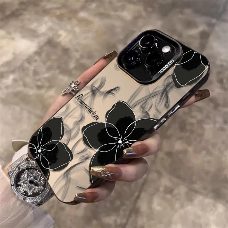 Flower Pattern Drop-Resistant Apple iPhone Case