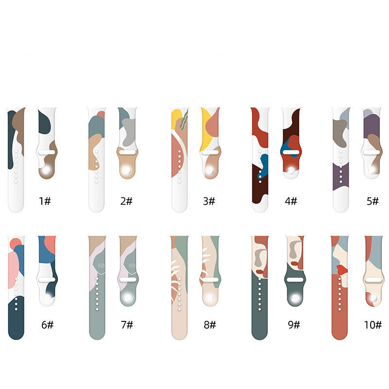 Printed Silicone Apple Watch Strap