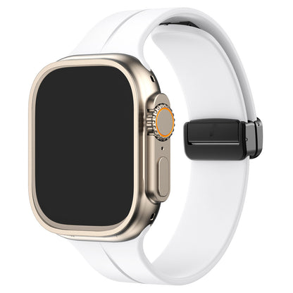 Magnetic Folding Buckle Silicone Apple Watch Strap