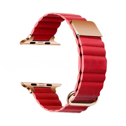 Genuine Leather Magnetic Reverse Buckle Watch Strap