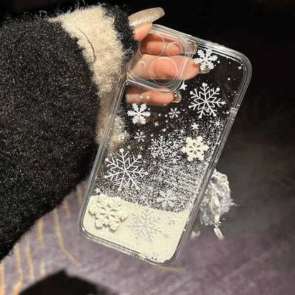 Winter Snowflake Quicksand iPhone Case