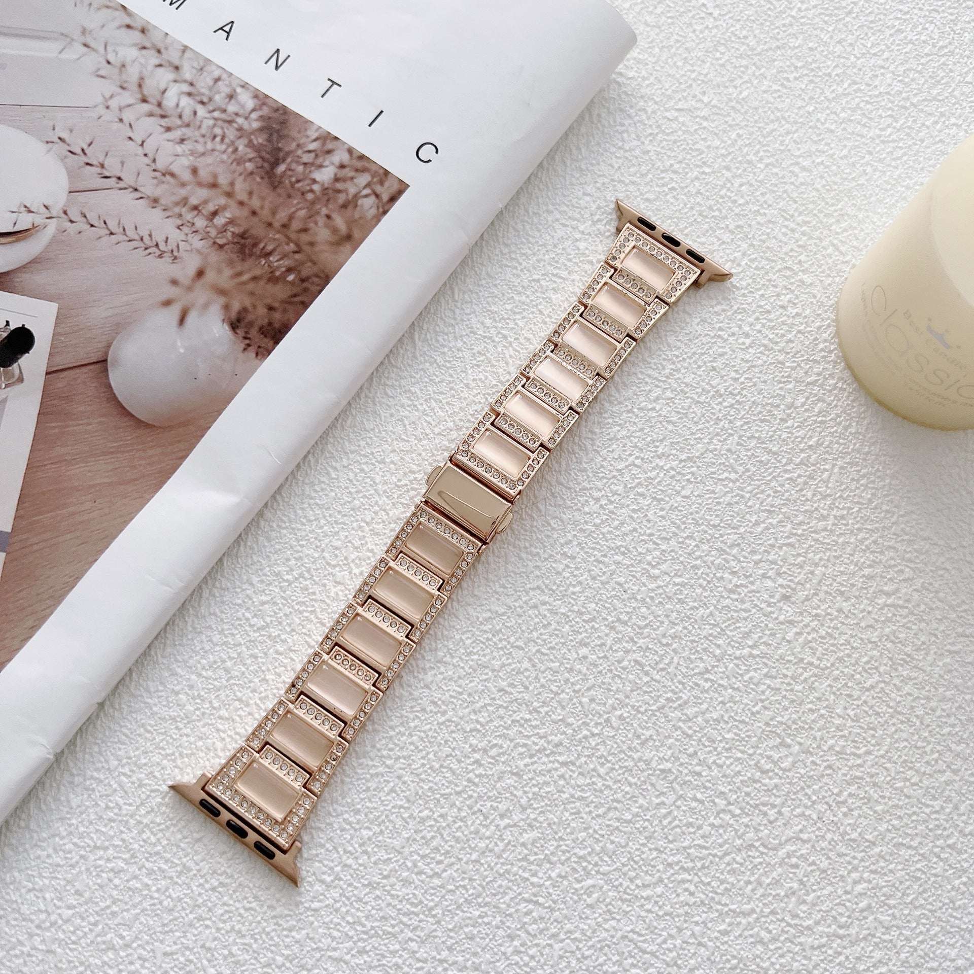 Opal Diamond Metal Apple Watch Strap For Her