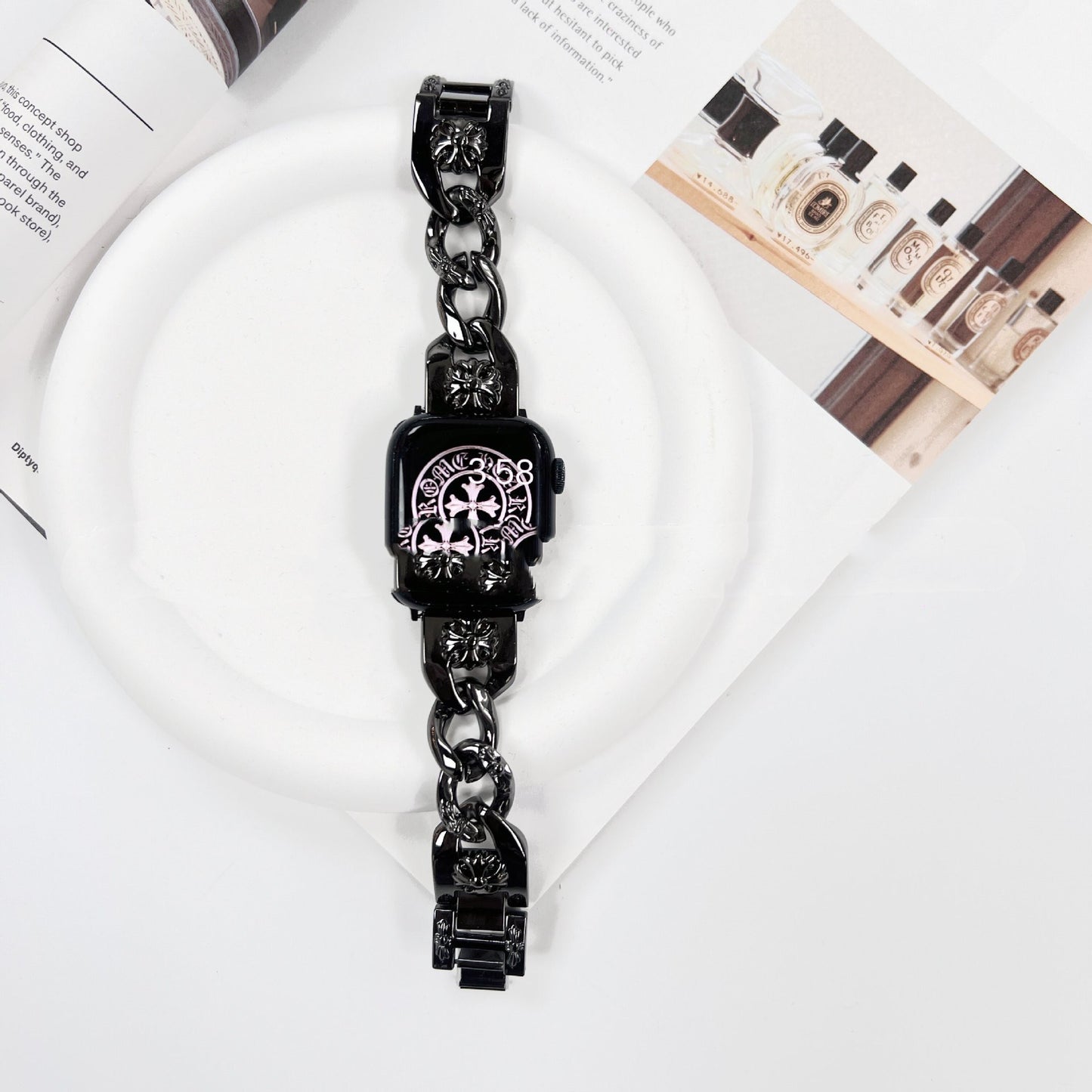 Cross Heart Stainless Steel Strap Apple Watch Strap For Her