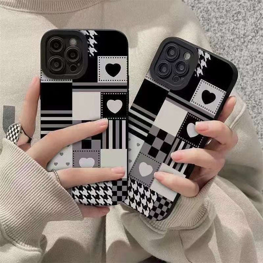 Silicone Splicing Grid iPhone Case