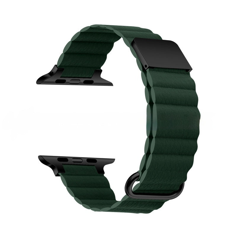 Genuine Leather Magnetic Reverse Buckle Watch Strap