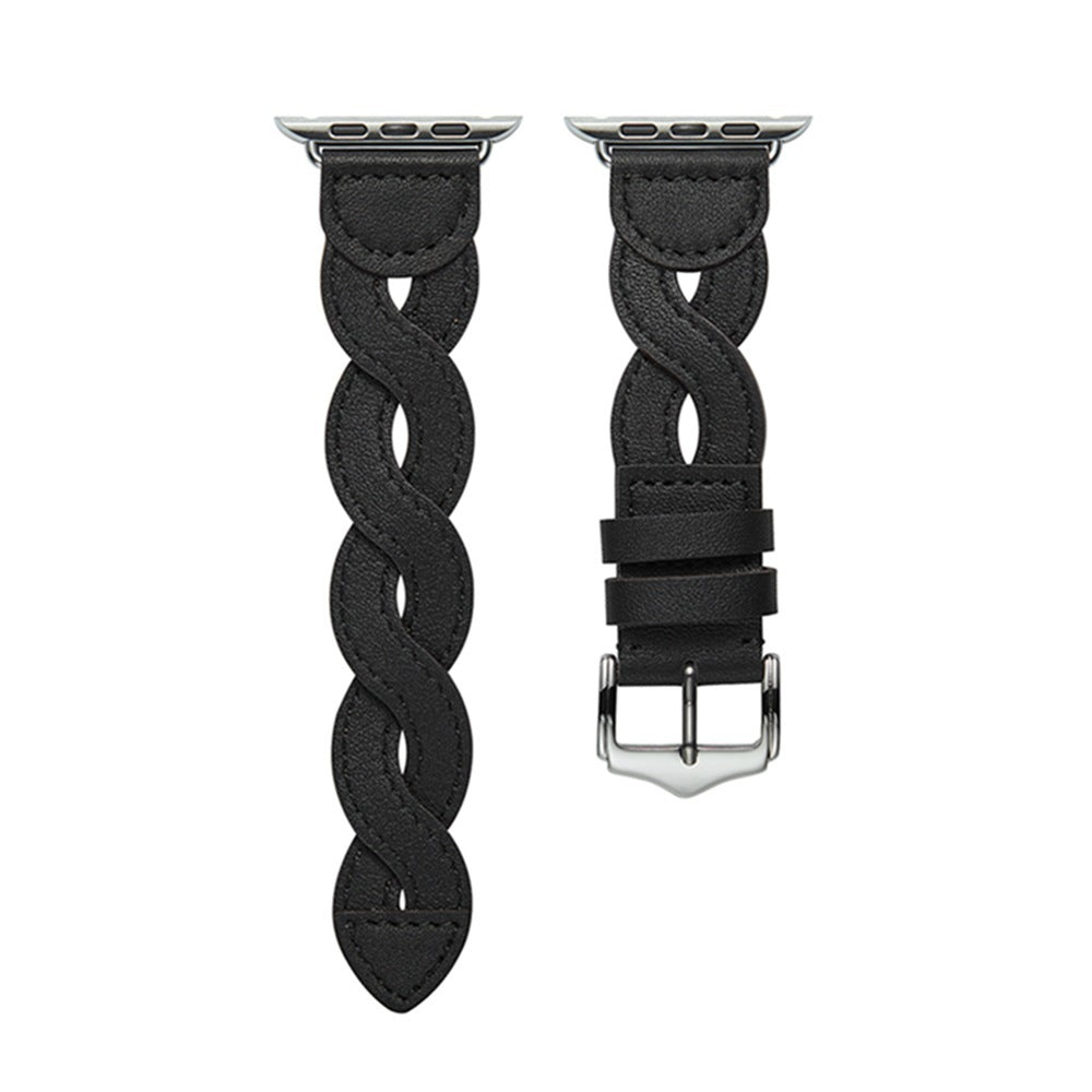 Woven Pattern Leather Apple Watch Strap