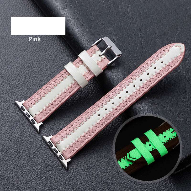 CASYFiE Luminous Leather Apple Watch Strap