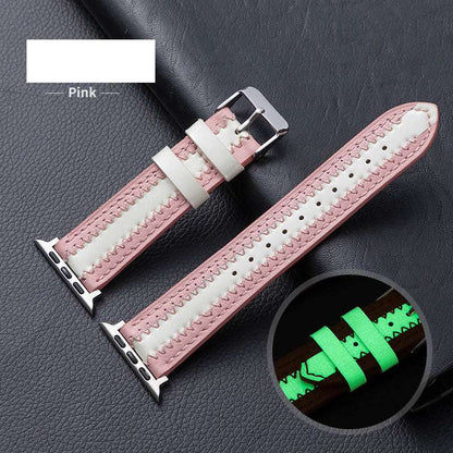 CASYFiE Luminous Leather Apple Watch Strap