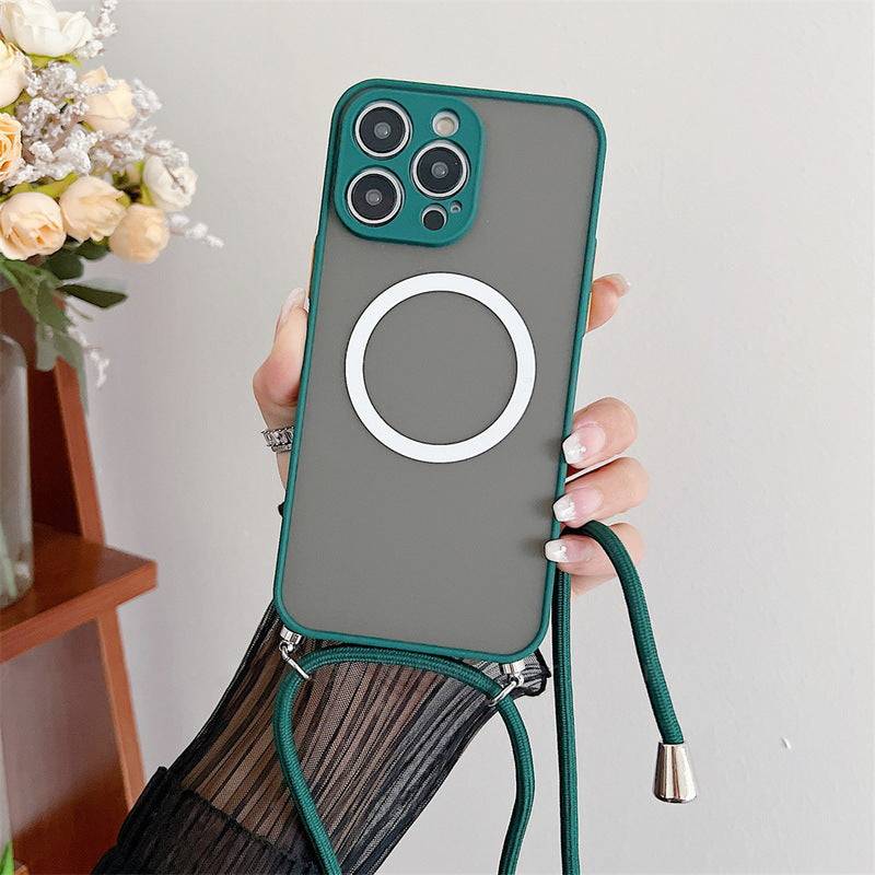 Magnetic Lanyard Transparent Crossbody Drop-resistant  Apple iPhone Case