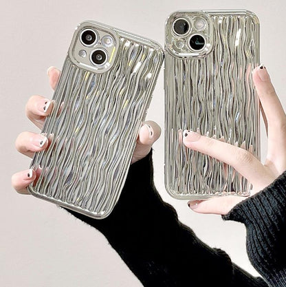 Water Ripple Pattern Glossy Silicone Apple iPhone Case