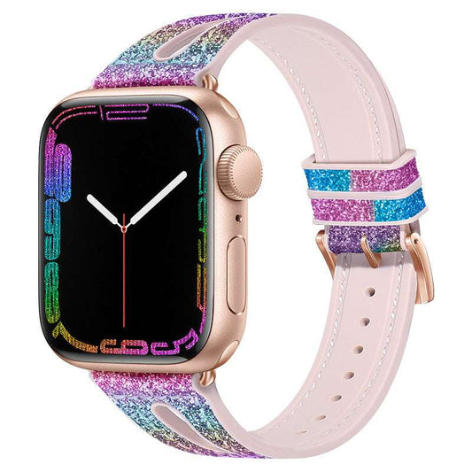 Silicone PU Leather Apple Watch Strap