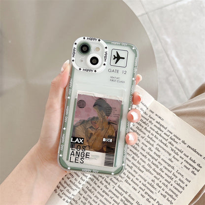 Air Ticket Apple iPhone Case with Card cover