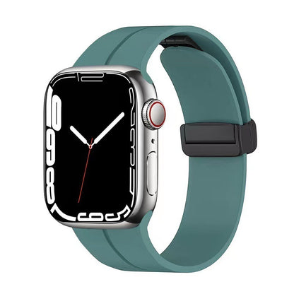 Magnetic Folding Buckle Silicone Apple Watch Strap