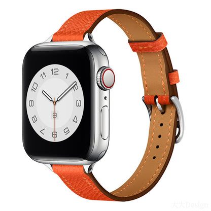 Single Ring and Slim Leather Apple Watch Strap