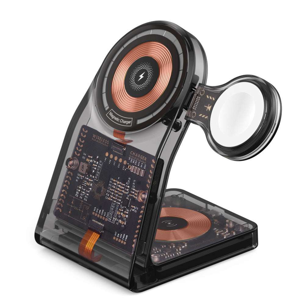 Transparent 3-in-1 Magnetic Charger Stand