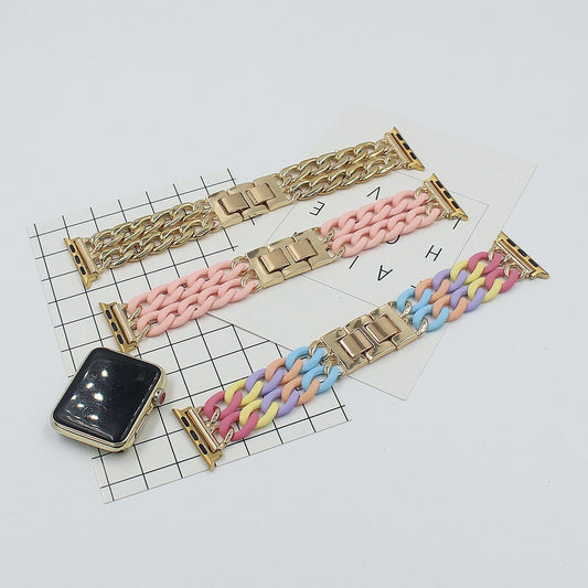 CASYFiE Resin Spliced Metal Apple Watch Strap