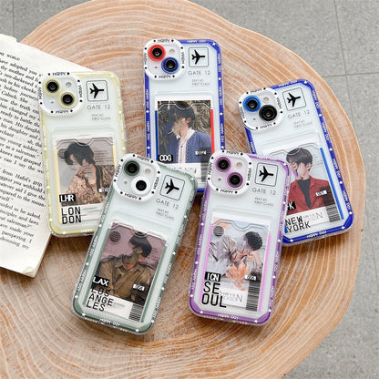 Air Ticket Apple iPhone Case with Card cover