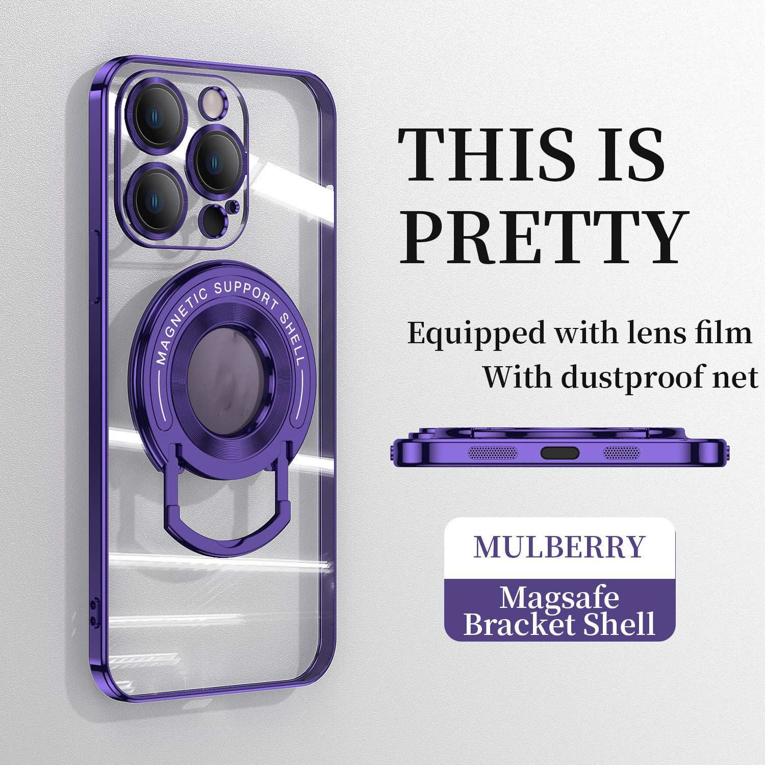 Electroplated Magnetic One Piece Bracket iPhone Case