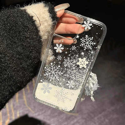 Winter Snowflake Quicksand iPhone Case