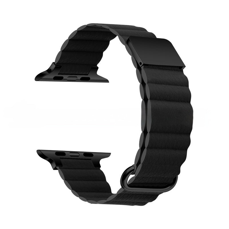 Genuine Leather Magnetic Reverse Buckle Watch Strap