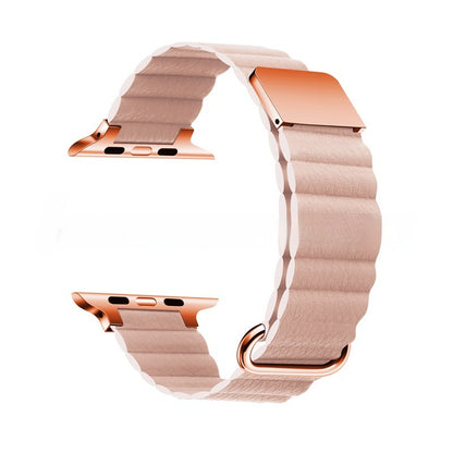 Genuine Leather Magnetic Reverse Buckle Watch Strap