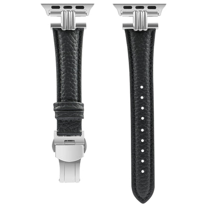 Three Vertical Head Metal Butterfly Buckle Apple Watch Strap