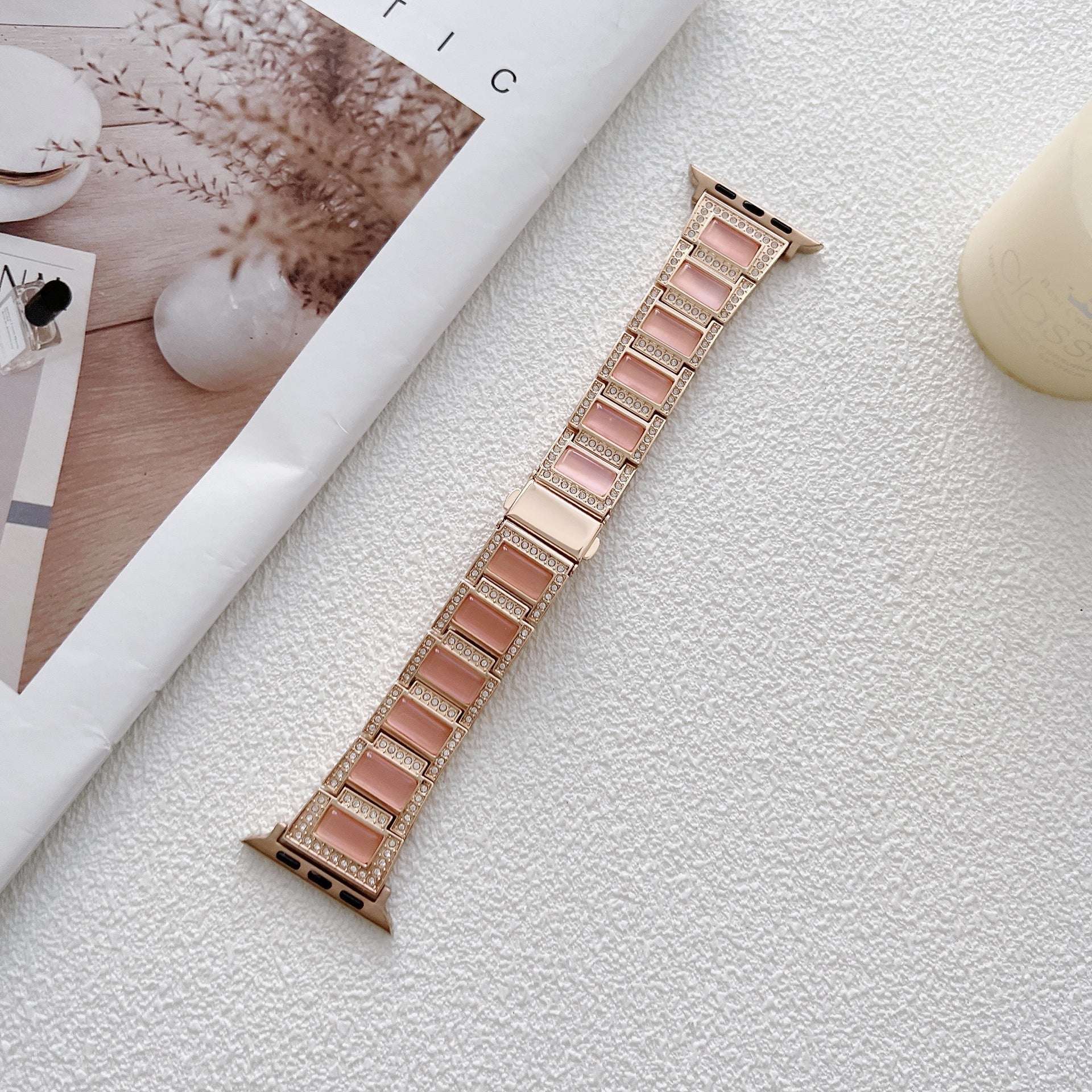 Opal Diamond Metal Apple Watch Strap For Her