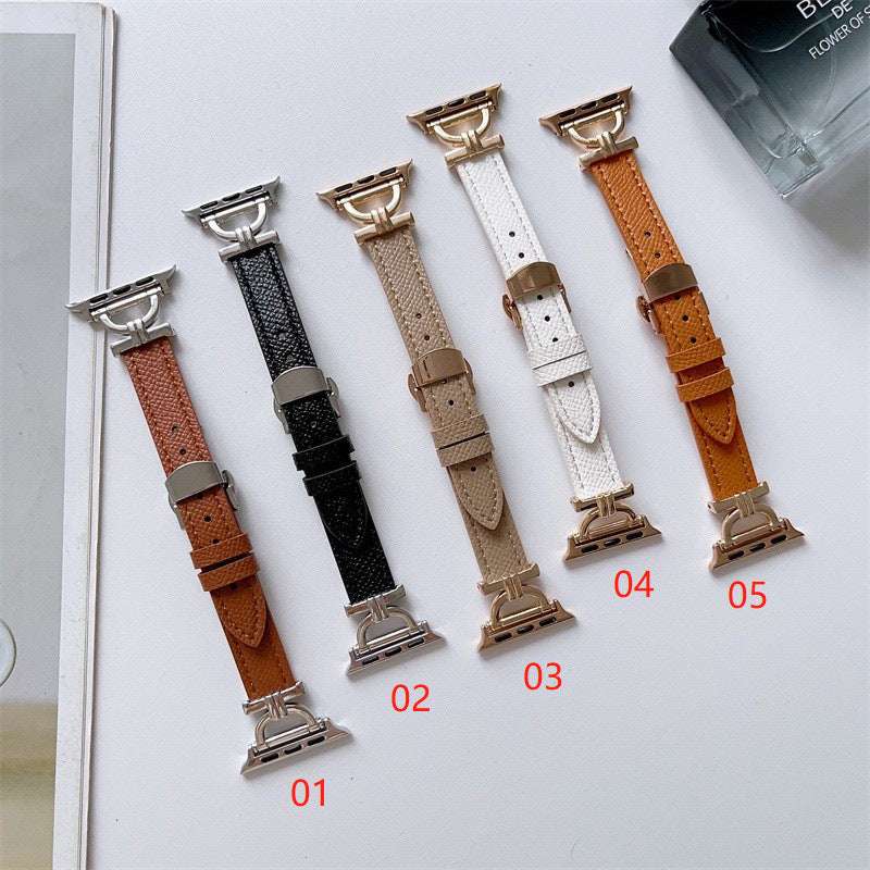 CASYFiE Butterfly Clasp Thin Apple Watch Strap
