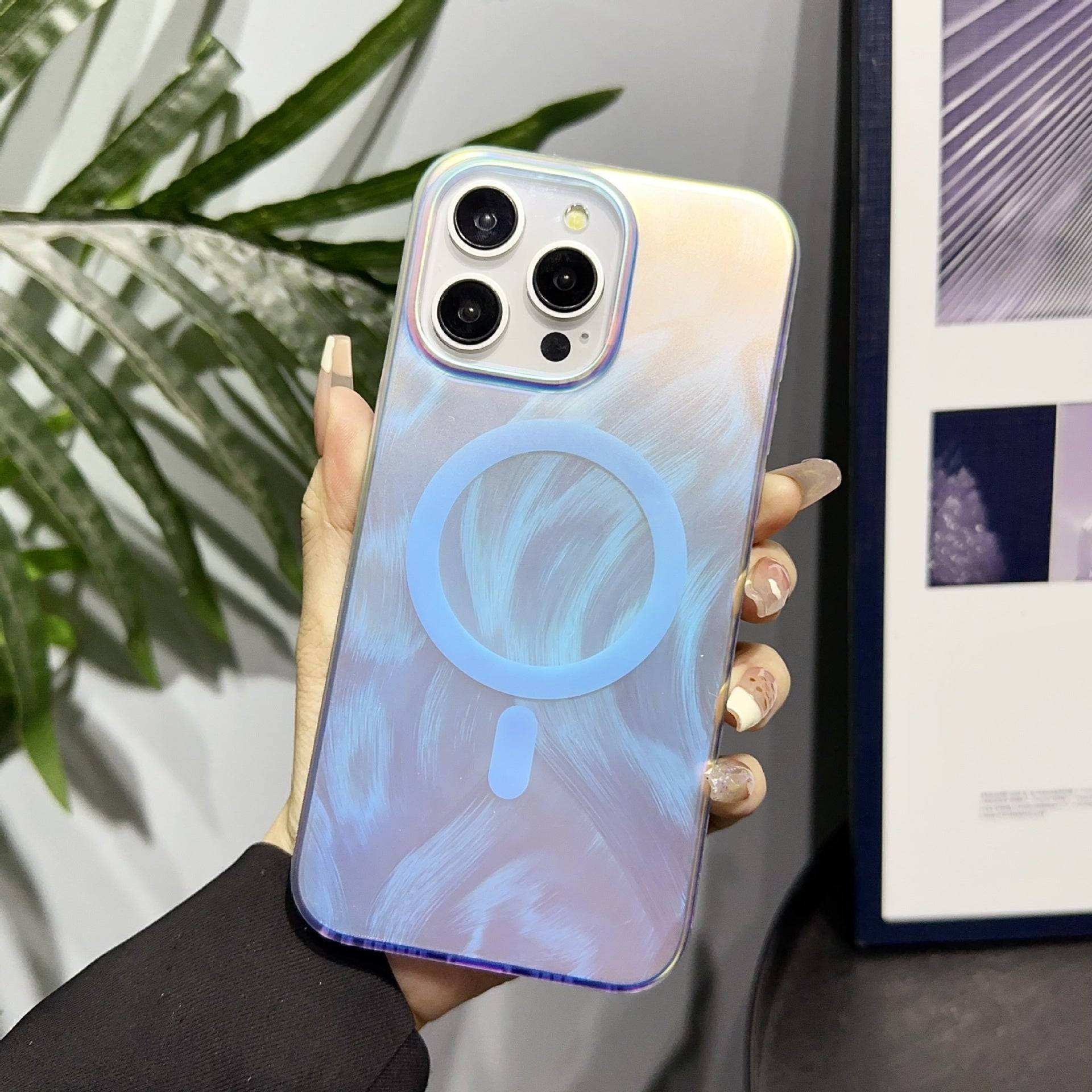 Laser Gradient Frosted Magnetic Apple iPhone Case