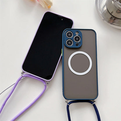 Magnetic Lanyard Transparent Crossbody Drop-resistant  Apple iPhone Case