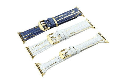 Bronzing Lizard Pattern Leather Apple Watch Strap