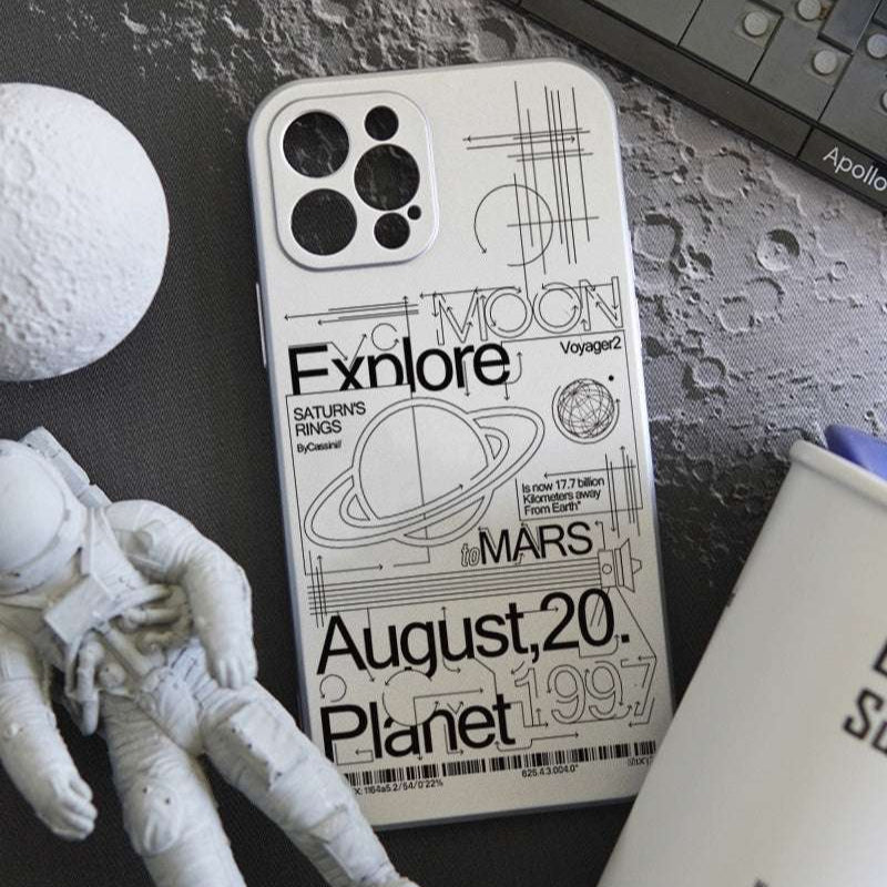 Wandering Electroplated Silver Earth Apple iPhone Case